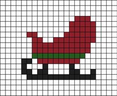 A pixel art template of Santa Claus's sleigh.