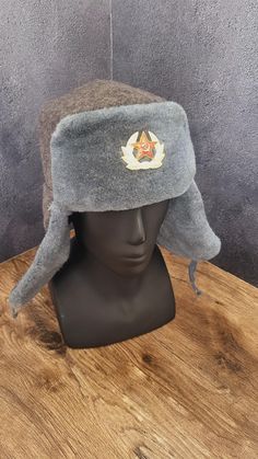 Exclusive military original USSR Soldier earflap hat Winter Hunting Cap, Military Cap For Hunting, Winter Military Cap, Vintage Gray Winter Hat, Earflap Hat, Soldier, Ukraine, Beauty Book, Art Collection