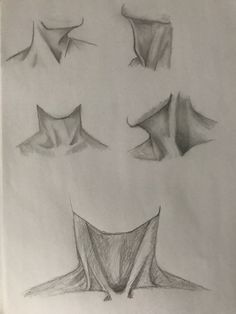 four drawings of different shapes and sizes of the same object, each one drawn in pencil