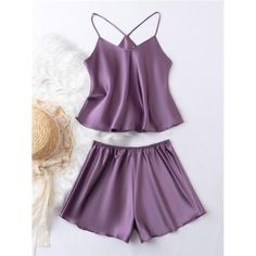 Variant 1: Purple Elegance Short Set In Rich Purple Satin, Spaghetti Strap Neckline, Sleeveless, Regular Fit. Perfect For Family Occasions. Care: Machine Wash Or Professional Dry Clean. Variant 2: Dusty Blue Chic Short Set In Serene Dusty Blue Satin, Spaghetti Strap Neckline, Sleeveless, Regular Fit. Ideal For Family Gatherings. Care: Machine Wash Or Professional Dry Clean. Purple Pjs, Purple Sleepwear, Purple Pajamas, Pijamas Women, Top With Shorts, Satin Pj Set, Pyjama Satin, Satin Cami Top, Pajama Fashion