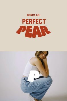 a woman sitting on the ground with her head in her hands and text that reads perfect pear