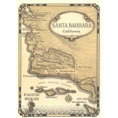 an old map of santa barbara