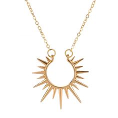 PRICES MAY VARY. 【UNIQUE DESIGN】This dainty sun necklace is inspired by the sun, which symbolizes eternity, light, vitality, prosperity, warmth and hope. Wear your necklace to remind yourself to smile, stay positive and let the sunshine into your heart. 【ADJUSTABLE SIZE】The length of the sun pendant necklace is 49+5.5cm (19 inches+2 inches) and the weight is 8.9 grams. There are two colors of gold and silver for your choice. 【HIGH-QUALITY MATERIALS】Our gold sun necklace are made of alloy and met قلادات متدلية, Metal Pendant Necklace, Punk Accessories, Sunflower Pendant, Sunflower Necklace, Chain Fashion, Pendent Necklace, Flower Pendant Necklace, Girls Necklaces