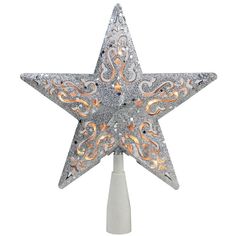 32606355 Holiday/Christmas/Christmas Ornaments and Tree Toppers Star Cut Out, Gold Glitter Stars, Star Tree, Star Tree Topper, Christmas Central, Christmas Tree Topper, Glitter Force, Silver Lights, Glitter Stars