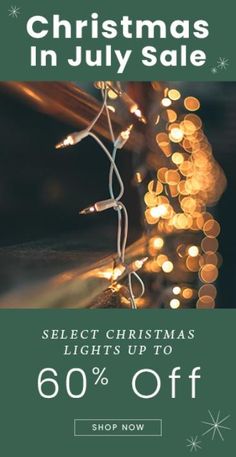 christmas lights up to 60 % off from the holiday sale on all items in july