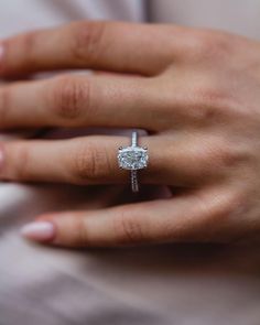 3.15 CT Elongated Cushion Solitaire Moissanite Engagement Ring - violetjewels Elongated Cushion Solitaire, Cushion Solitaire, Moissanite Engagement Ring Cushion Cut, Elongated Cushion Cut, Hidden Halo Engagement Ring, Silver Jubilee, Ring Proposal, Elongated Cushion, Cushion Cut Moissanite