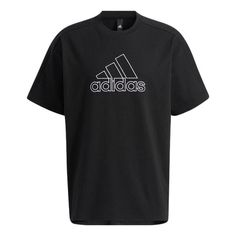 adidas Brand Logo Solid Color Stripe Breathable Short Sleeve Black HA3637 (Men's) Athleisure Activewear With Graphic Print For Outdoor, Casual Activewear With Graphic Print For Outdoor, Casual Activewear With Graphic Print For Outdoor Activities, Graphic Print Athleisure For Outdoor Activities, Athleisure Activewear With Graphic Print For Outdoor Activities, Adidas Casual Activewear For Outdoor Activities, Casual Adidas Activewear For Outdoor Activities, Adidas Relaxed Fit Activewear For Sports, Adidas Logo Cotton Activewear For Gym