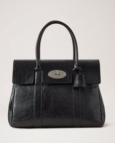 Bayswater | Black High Shine Calf Leather | Women | Mulberry Mulberry Bush, Mulberry Bayswater, Mulberry Bag, Bag Icon, Purse Accessories, Purse Pouch, Leather Care, New Bag, Designer Bags