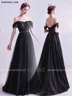 Prom Dresses Off Shoulder, Evening Dresses Black, Dresses Off Shoulder, Prom Dress With Train, Dress With Train, Prom Dresses Formal, Black Dress Formal, Black Prom, Black Evening Dresses