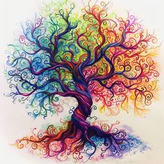 Tree Of Life Tattoo Art Set Tree Of Life Tattoo Stencil, Colorful Tree Of Life Tattoo, The Tree Of Life Tattoo, Tree Of Life Tattoo Feminine, Chakra Tattoo, Finger Tats