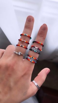 Here are a few more beaded Rings forms yours truly ⚡️ these are adjustable. And start off fitting a 6 on up to 9 made to order Country Girl Jewelry, Western Fashion Jewelry, Rodeo Jewelry, Simple Beaded Necklaces, Western Rings, Diy Beaded Rings, Cowgirl Accessories, Country Jewelry