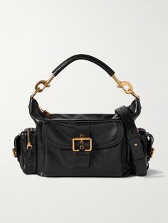 Chloé's bag is modeled on functional 'Camera' styles, so it has plenty of pockets to organize your phone, keys, sunglasses and mints. It's made from shiny leather in a classic bblack and comes with a detachable top handle and shoulder strap, offering a variety of carrying options. Match your jewelry to the gold-tone hardware throughout. Luxury Travel Camera Bag With Branded Hardware, Elegant Camera Bag With Gold-tone Hardware For Everyday Use, Elegant Everyday Camera Bag With Gold-tone Hardware, Luxury Leather Camera Bag With Branded Hardware, Luxury Camera Bag With Gold-tone Hardware For Everyday Use, Rectangular Camera Bag With Branded Hardware For Travel, Chic Leather Camera Bag With Gold-tone Hardware, Modern Camera Bag With Gold-tone Hardware For Everyday Use, Designer Camera Bag For Everyday Use