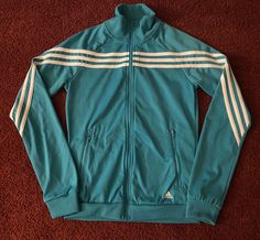 Vintage Adidas Zip Up, Track Suits Women 2000s, Adidas Vintage Jacket, Track Suits Women, Outfits Sporty, 2000s Outfit, Clothes Board, Y2k Girls, 90s Adidas