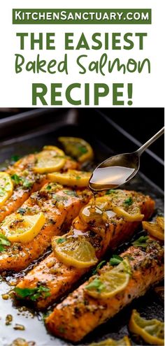 grilled salmon with lemons and parsley on the side is shown in this recipe