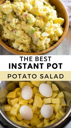 A bowl of creamy Instant Pot Potato Salad with chunks of gold potatoes, hard-boiled eggs, and fresh herbs, showing an easy and delicious recipe. Instant Pot Potato Salad, Salad Cobb, Mayonnaise Dressing, Pot Recipes Easy, Potato Salad Recipe, Diner Recept, Steamer Basket, Salad Pasta, Best Instant Pot Recipe