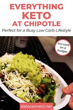 Wondering if Chipotle is a good keto fast food option? A resounding yes! The keto Chipotle options are varied and perfect for the low carb lifestyle making it a great choice. Check out our favorites with a breakdown of all the options you can choose from. Be sure to check out our keto eating out guides and keto food guides to see what else catches your eye. Keto Chipotle, Low Carb Options, Keto Restaurant, Low Carb Lifestyle