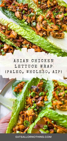 Craving a light, refreshing, burst of umami flavors? This 30-minute Paleo Asian Chicken Lettuce Wrap is just what you need to satisfy your hunger. It’s gluten-free, soy-free, low carb, low sodium, Keto, Whole30-approved, and can be made AIP-friendly. Paleo Lettuce Wraps Chicken, Anti Inflammation Lettuce Wraps, Whole 30 Asian Chicken Salad, Paleo Chicken Sandwich, Gluten Free Chicken Lettuce Wraps, Whole 30 Thai Recipes, Whole30 Lettuce Wraps, Aip Lunch Ideas On The Go, Paleo Asian Chicken Recipes