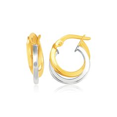 Buy LOVCIA Luxury Classic 14k Two-Tone Gold Intertwined Hoop Earrings Silver Wedding Jewelry, Snap Lock, Lock Style, Jewelry Wedding Rings, Ring Collections, Metal Stamping, Gold Material, Ring Bracelet, Luxury Jewelry