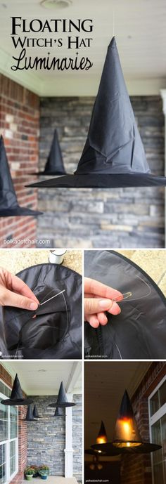 the instructions for how to make a witches hat