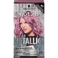 PRICES MAY VARY. For a multi-dimensional metallic look! Head-turning radiance and anti-fading effect for permanent hair dye that lasts. Formulated with metallic-shine booster for cool, shimmering tones In the box: 1 tube color cream, 1 application bottle with developer lotion, 1 tube color after treatment, 1 pair of gloves, and 1 instruction leaflet If your hair is longer than shoulder length, we recommend using 2 boxes of got2b Metallic for the application. Try On Hair Color, Got2b Metallics, Metallic Hair Color, Schwarzkopf Got2b, Permanent Hair Dye, Hair Rinse, Hair Shades, Permanent Hair Color, Light Blonde