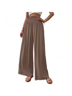 About this item[Beautiful & Life]: This casual elastic waist wide leg pants is perfect for you to wear in the spring, summer, winter and fall, simple fashionable design, which shows your romance and feminine charm, suitable for all ages and various occasions[Features]: Elastic waist, shirred waist, solid color, high waist, side pockets, wide leg pants, loose fit, palazzo trousers. It is cute, leisure and elegant, you can get many uses from it[Best Gifts]: This is a good gift for your girls, ladi Palazzo Trousers, High Waist Wide Leg Pants, Loose Trousers, Pants Loose, Flowy Pants, Summer Winter, Beautiful Life, Lounge Pants, High Waisted Pants