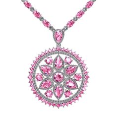 INTRODUCING NEW COLLECTION TOUCHÉ DE CHIC TOUCHÉ DE CHIC NECKLACE Total Approx. Necklace CTW / 48 CT Total Approx. Pink Sapphire CTW / 40 CT Total Approx. Diamond CTW / 8 CT Centre Pink Sapphire / 6 mm Pendant Dimension / 41mm x 41 mm Necklace / 18 INCH Metal /14k White Gold / 50 Gr Welcome to our gallery to meet TOUCHÉ DE CHIC necklace. Enjoy 360' presentation. Beautiful and precious! Alluring pink sapphire is teaching that true strength lies in the power of vulnerability. It is symbolizing love, intuition and clarity. Discover the natural beauty of this mysterious gemstone with our chic and luxurious TOUCHÉ DE CHIC collection. This necklace is handcrafted in 14K white gold and skillfully handset with natural pink sapphires and diamonds. Our TOUCHÉ DE CHIC celebrity style collection is no Power Of Vulnerability, The Power Of Vulnerability, Sapphire Diamond Pendant, Vintage Pendant Necklace, Diamond Tennis Necklace, True Strength, Bling Necklace, Chic Necklace, Blue Sapphire Diamond