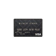 a black credit card on a white background