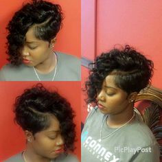 Cute! 27 Piece Hairstyles, Short Quick Weave, Short Weave Hairstyles, Black Hair Short Cuts, Sew In Hairstyles, Quick Weave Hairstyles, Mohawk Hairstyles, Sassy Hair, Quick Weave