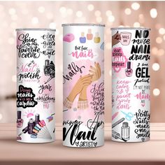 Celebrate your passion for nail artistry with our Personalized Nail Tech Life tumbler. This stylish and practical tumbler is designed for those who make every nail sparkle and shine. The tumbler is a double-wall insulated and made of stainless steel to keep your drinks hot or cold for hours. The ideal size for your car cupholder, this shape is slim and comfortable to grasp.  🔎 TUMBLER DETAILS * Super-fast next-day shipping * Guaranteed speed and quality or your money back * Tumbler includes a BPA-free sliding lid, straw, and rubber bottom to prevent     slippage/spillage * Food Grade Stainless Steel, Double Insulated (20 oz) * Dishwasher-Safe Quality Assurance: We use high-quality images and a sublimation process to create vivid colors that won't fade, chip, or come off the tumbler. No vi Nail Sparkle, Travel Drinks, Shine Nails, Boss Gift, Sublimation Process, Coffee Tumbler, Tumbler With Straw, 20oz Tumbler, Nail Tech