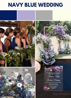 navy blue and purple wedding colors