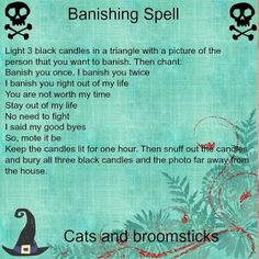 Banish spell of a person Witchcraft Banishing Spells, Banishing Chant, Banishing Spirits, Revenge Spells, Easy Spells, Magic Spell Book