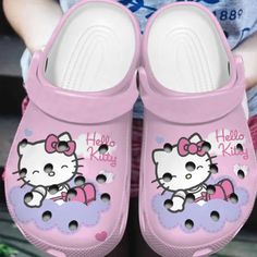 Trendy Non-slip Clogs With Round Toe, Trendy Non-slip Closed Toe Clogs, Trendy Non-slip Round Toe Clogs, Cute Non-slip Slip-on Clogs, Trendy Non-slip Slip-on Clogs, Cool Crocs, Crocband Clog, Crocs Fashion, Cute Hello Kitty