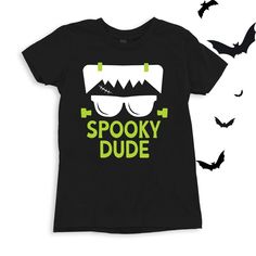 Spooky Dude Frankenstein graphic in white or black. Perfect for this spooky season! Wear to school dress up days, Halloween parties, or just around town for halloween spirit! For All Spooky Dude Tees click here to view.For Spooky Dude Sweatshirts click here to view. Youth Sizes S-XL (unisex sizing)Toddler Sizes 2T, 3T, 4T (unisex sizing) Bella + Canvas 4.5 oz, 100% Airlume combed and ring-spun cotton,Pre-shrunkFor a more relaxed fit, size up! School Dress Up Days, Dress Up Days, Thanksgiving Break, Diy Halloween Projects, Camp Style, Dress Up Day, Sewing Workshop, School Dress, School Dresses