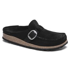 Buckley Suede Leather Black | BIRKENSTOCK Birkenstock Buckley Clog, Birkenstock Buckley, Black Birkenstock, Womens Casual Boots, Moccasins Style, Mens Boots Casual, Birkenstock Women, Suede Slippers, Waterproof Winter Boots