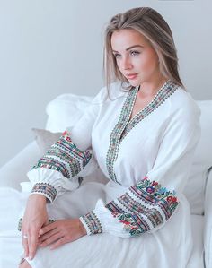 Vyshyvanka Dress, Ukrainian Vyshyvanka, Ukrainian Dress, White Embroidered Dress, White Linen Shirt, White Boho Dress, Elegant Dresses For Women, Dress Shirts For Women, Dress Gift