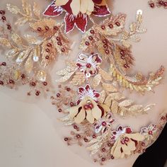 "This listing is for a beautiful Single Burgundy and Gold 3D Floral Embroidered Beaded Lace Applique. Item NO: AP254-BUG Length: 17\" Width: 12\" Thank you for visiting my shop." Bridesmaid Dance, Dance Costumes Ballet, Costumes Dance, Ballet Costumes, Bedroom Goals, Custom Clothing, Beaded Applique, Burgundy And Gold, Dance Dress