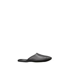 Charvet slippers in premium textured deerskin leather Flat heel Round toe Padded footbed Easy slide style Made in France Classic Textured Sole Slip-on Slippers, Classic Slip-on Slippers With Textured Sole, Classic Slip-on Slippers With Textured Footbed, Classic Slippers With Textured Sole And Flat Heel, Leather Slip-on Mules With Textured Footbed, Classic Calf Leather Slippers With Leather Sole, Classic Slip-on Slippers With Leather Footbed, Classic Closed Toe Slip-ons With Textured Footbed, Luxury Leather Sole Slip-on Slides