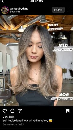 Blonde On Different Skin Tones, Balayage For Dark Brown Hair Asian, Ash Brown Hair Asian, Ash Blonde Asian Hair, Ash Blonde Balayage Asian, Asian Brown Balayage, Ashy Brown Highlights, Blonde Balayage Asian, Asian Blonde Balayage