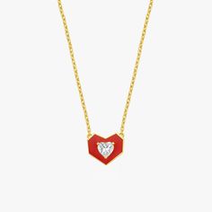 Discover the perfect symbol of love and affection with our 14K Gold Vermeil Red Heart Necklace. This exquisite piece features a delicate red heart pendant on a dainty chain, making it an ideal gift for! • Material: 14K Gold Vermeil• Necklace Lenght: 16 inches + 2 inches extension chain• Adjustable Length• Closure: Lobster Clasp• Style: Minimalist Red Heart Cut Necklace For Formal Occasions, Luxury Red Necklace For Gift, Dainty Red 14k Gold Necklace, Red Double Heart Necklace For Anniversary, Red 14k Gold Jewelry For Valentine's Day, Red Heart Cut Necklace For Mother's Day, Elegant Red Heart Pendant Necklace, Elegant Red Necklaces For Mother's Day, Luxury 14k Gold Red Necklace