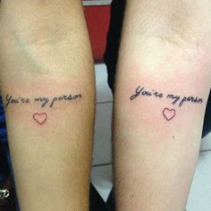 two people with matching tattoos that say you're my problem and you're my plan