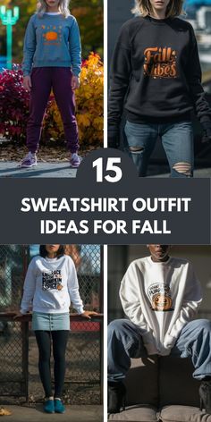 Want some fall outfit inspo?. These 15 modern sweatshirt outfits are ready for you to try. Save this for later and follow us for more fall outfit ideas. Jeans And Combat Boots, Fall Transition Outfits, Modern Fall, High Leather Boots, Transition Outfits