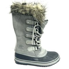 Sorel Women's Joan Of The Arctic Gray Waterproof Snow Boots, Size 7 M - Condition Is New Without Box. - Df Gray Waterproof Winter Boots, Casual Gray Insulated Waterproof Boots, Gray Insulated Waterproof Boots With Round Toe, Insulated Gray Boots For Outdoor Activities, Insulated Gray Hiking Boots, Gray Winter Boots For Outdoor Activities, Gray Insulated Waterproof Boots For Hiking, Insulated Gray Waterproof Boots For Hiking, Waterproof Snow Boots