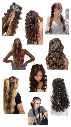 Cute Hairstyles For Senior Pictures, Straight Hair Summer Hairstyles, Cute Photoshoot Hairstyles, Hairstyles For Six Flags, Hair Ideas For The Pool, Hair Styles No Braids, Carnival Hairstyles Ideas, Brown Hair Styles Long Hairstyles, Cute Hairstyles With Crimped Hair