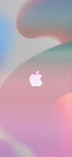 an apple logo is shown on the back of this iphone wallpaper, and it appears to be blurry