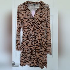 New Dress Sheer Perfect For Any Season Really. Size S Black And Brown Casual Brown Tiger Print Dress, Dress Animal Print, Sheer Dress, Wild Fable, New Dress, Black And Brown, Animal Print, Mini Dress, Womens Dresses