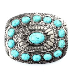 PRICES MAY VARY. The belt buckle's metal: zinc alloy. The middle of the belt buckle is hand crafted synthetic Turquoise. This Belt Buckle size: 8.8cm by 6.9cm(3.46in by 2.72in) This belt buckle Fits Standard 1.5" Snap on Belts. This belt buckle could match with most of outfits for different occasion, such as costume party, rodeo set, birthday party, ceremony, dates, summer camp etc. A nice gift for men as Christmas, Birthday, Anniversary, Valentine's Day, Fathers' Day, Thanksgiving Day, Wedding Cowgirl Belt Buckles, Turquoise Belt Buckle, Cowboy Belt Buckles, Cowgirl Belts, Turquoise Belt, Turquoise Western, Cowboy Belt, Western Buckles, Western Belt Buckles