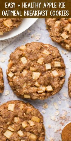 healthy apple pie oatmeal breakfast cookies