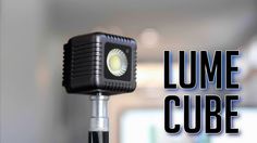 a close up of a light on a pole with the words lume cube above it