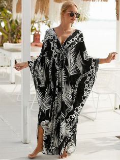 2023 Sexy Zebra Striped Bikini Cover-ups Casual Autumn Winter Side Split Beach Dress Women Beach Wear Swim Suit Cover Up Q1297 Beach Tunic, Jumpsuit Outfit, Vestidos Vintage, Boho Maxi, Kaftan Dress, Boho Maxi Dress, Cover Up Dress, Swimsuit Cover, Outfit Casual