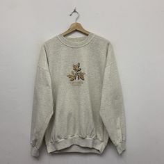 ">> Vintage Victoria Canada Sweatshirt  ** Size on tag : Large ** Measurement on laid flat :  >> Armpit : 23\" >> Shoulder to bottom : 28\" >> Sleeve length from shoulder : 31\" ** Good used condition. ** A few yellow stains at front and sleeve. ** Overall condition is 8/10. ** Weight : 500g #SW-7" Vintage Crew Neck Sweater With Embroidered Graphics, 90s Embroidered Long Sleeve Sweatshirt, Vintage Long Sleeve Tops With Embroidered Text, Vintage Crew Sweatshirt With Embroidery, Vintage Embroidered Crew Sweatshirt, Vintage Embroidered Sweatshirt For Streetwear, 90s Embroidered Fall Sweatshirt, 90s Embroidered Sweatshirt For Fall, Vintage Embroidered Logo Sweatshirt For Fall